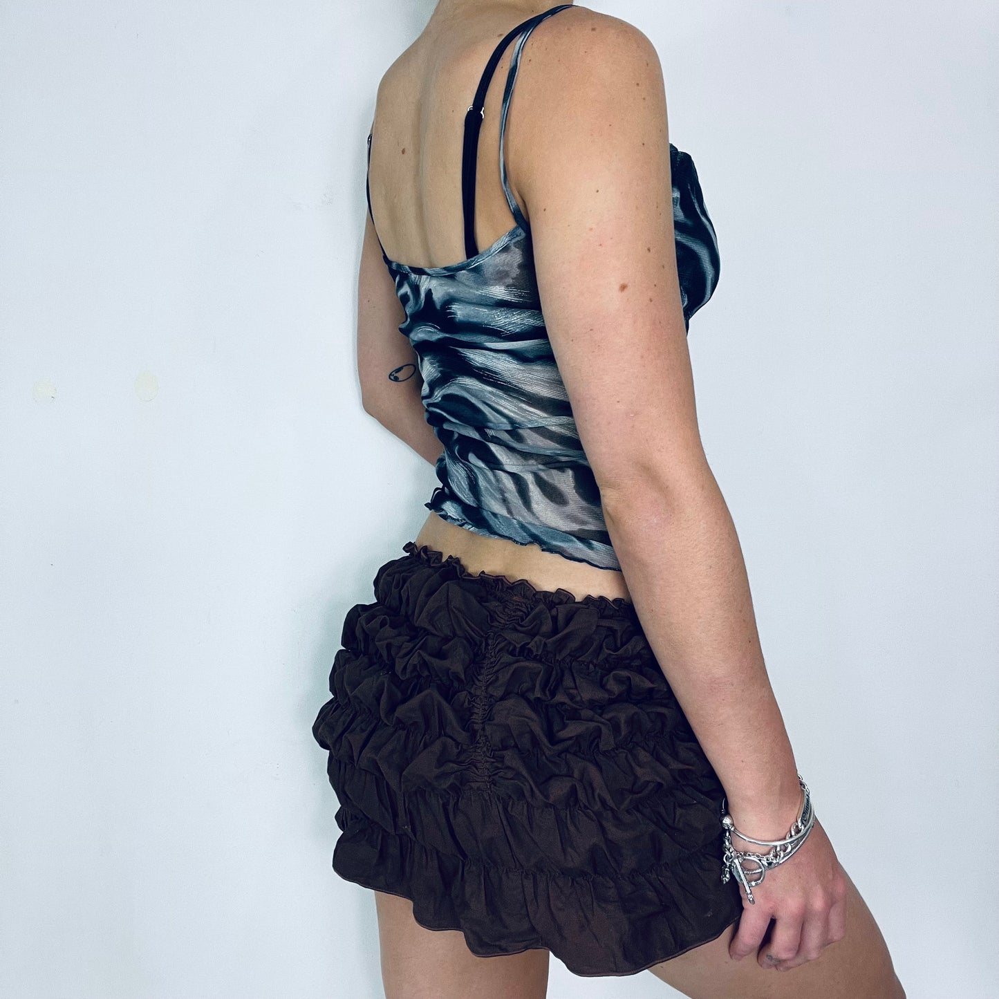 00s vintage mesh printed cami top - Size S