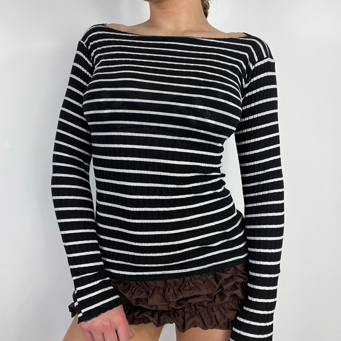 90s intimissimi stripe long sleeve top - Size S