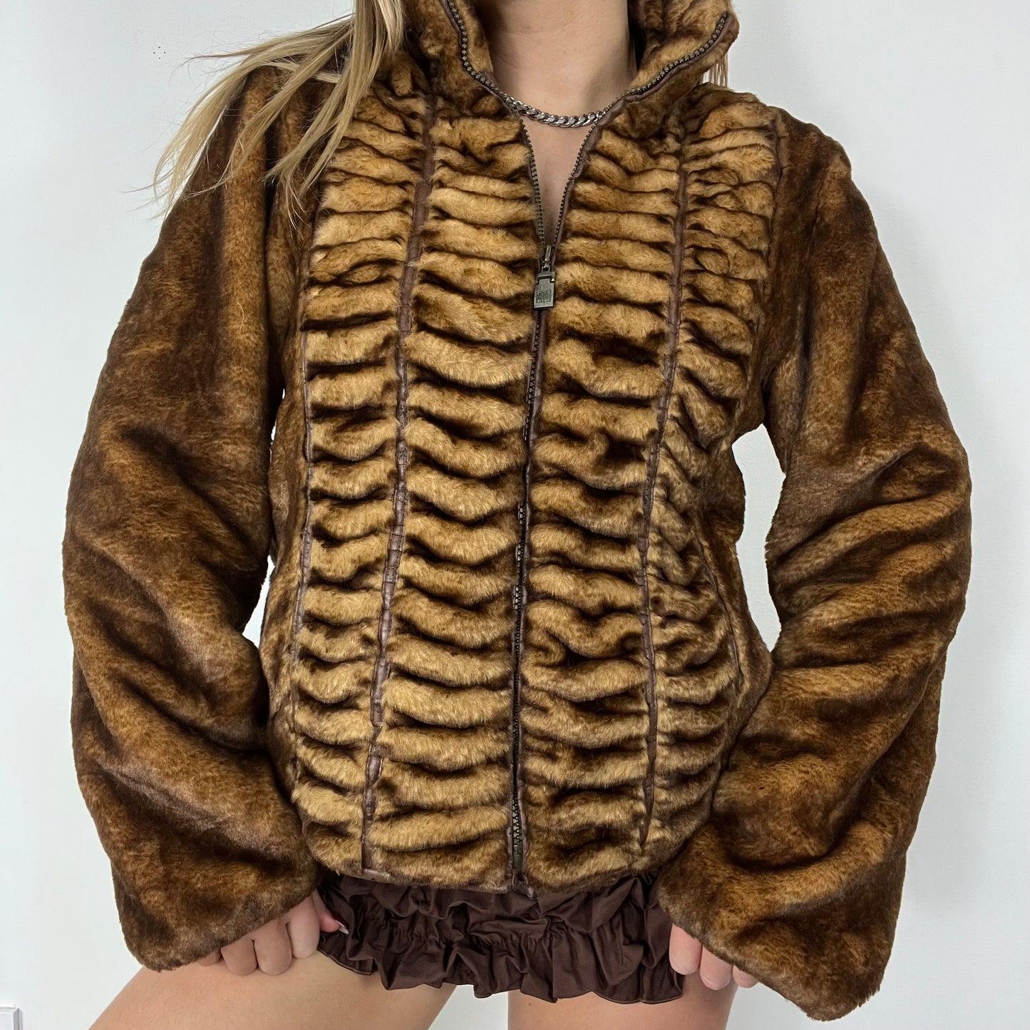 90s fur fleece jacket - Size M