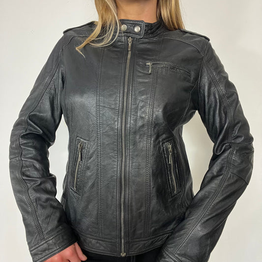 Y2K pimkie real leather moto jacket - Size S/M