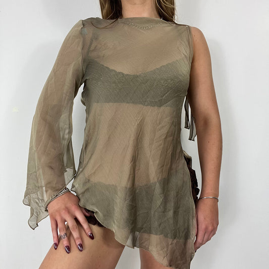 90s mesh one shoulder slouch top - Size M