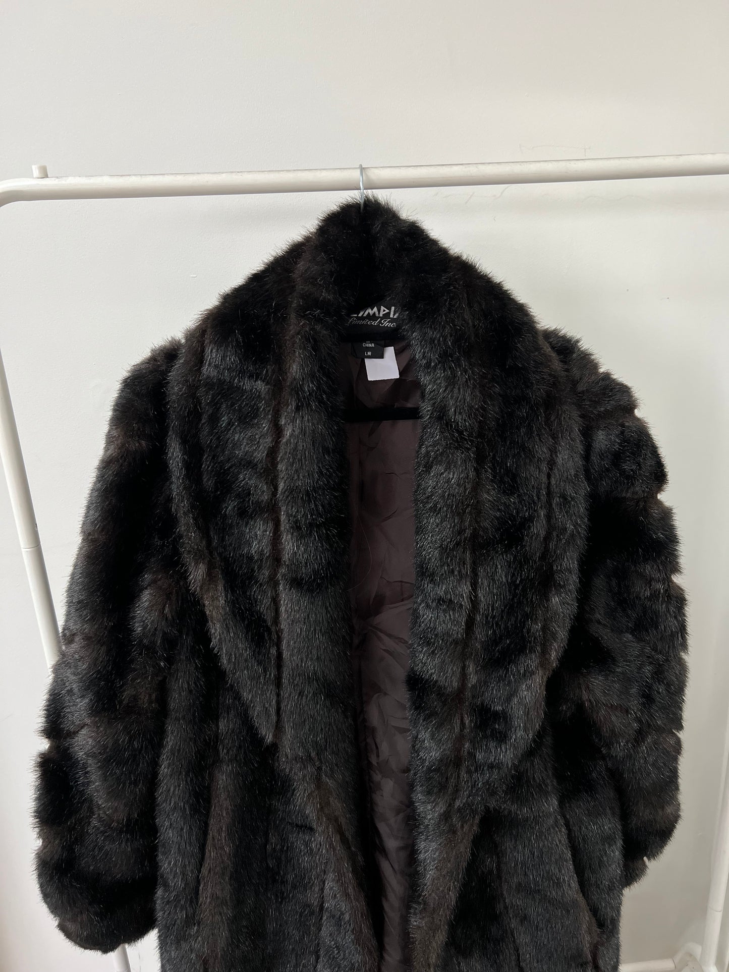 90s faux fur maxi length coat - Size M/L