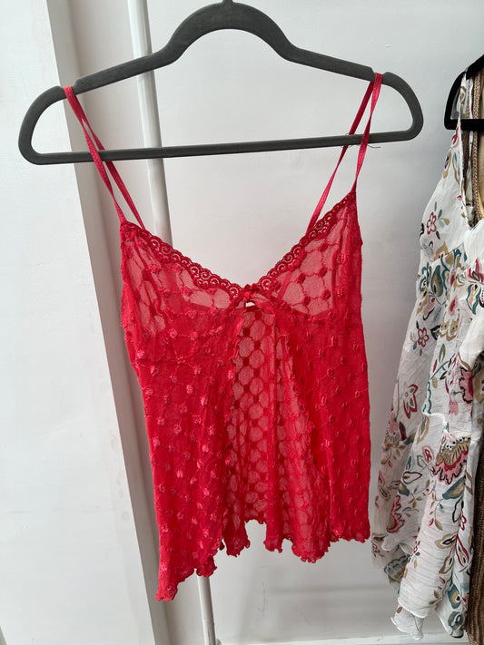 00s mesh lingerie baby doll top - Size S