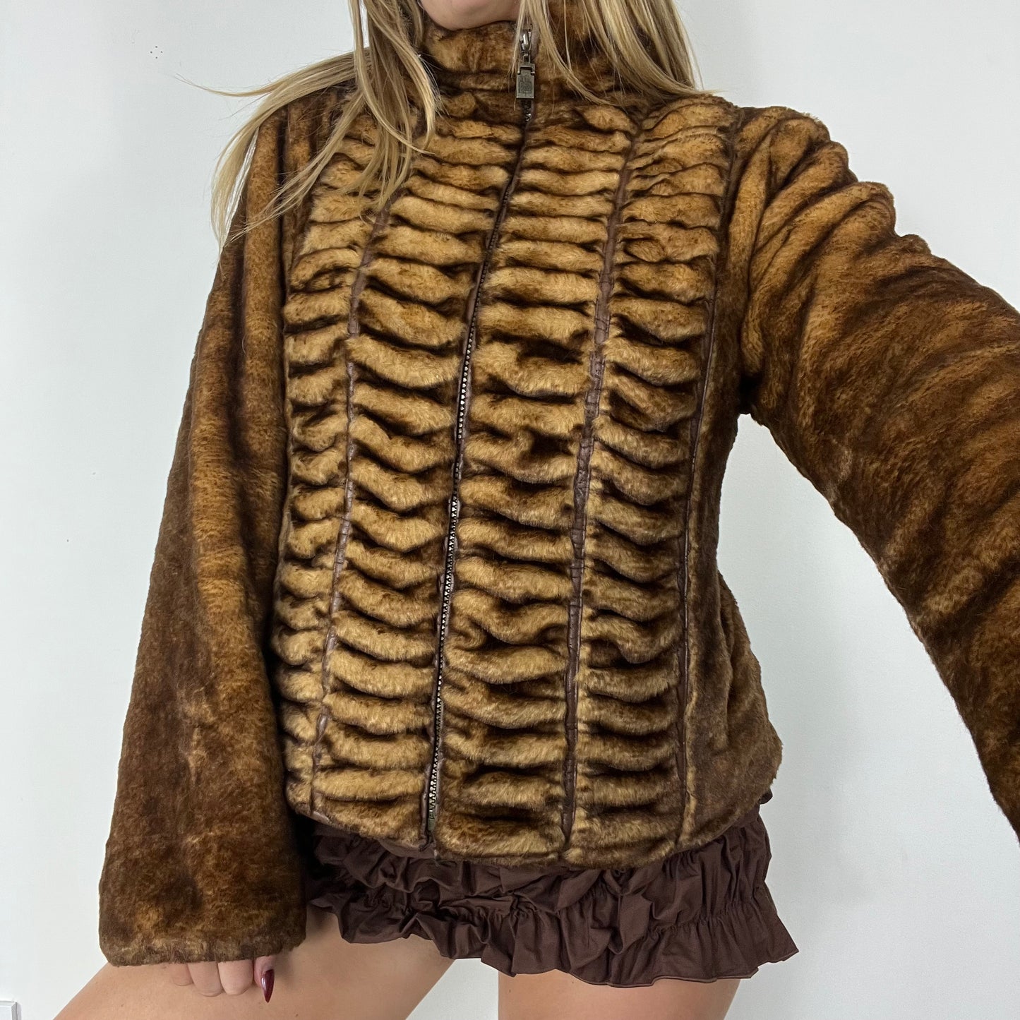 90s fur fleece jacket - Size M