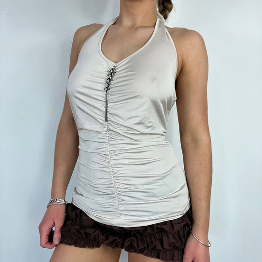 00s pearl sequin halter - Size S