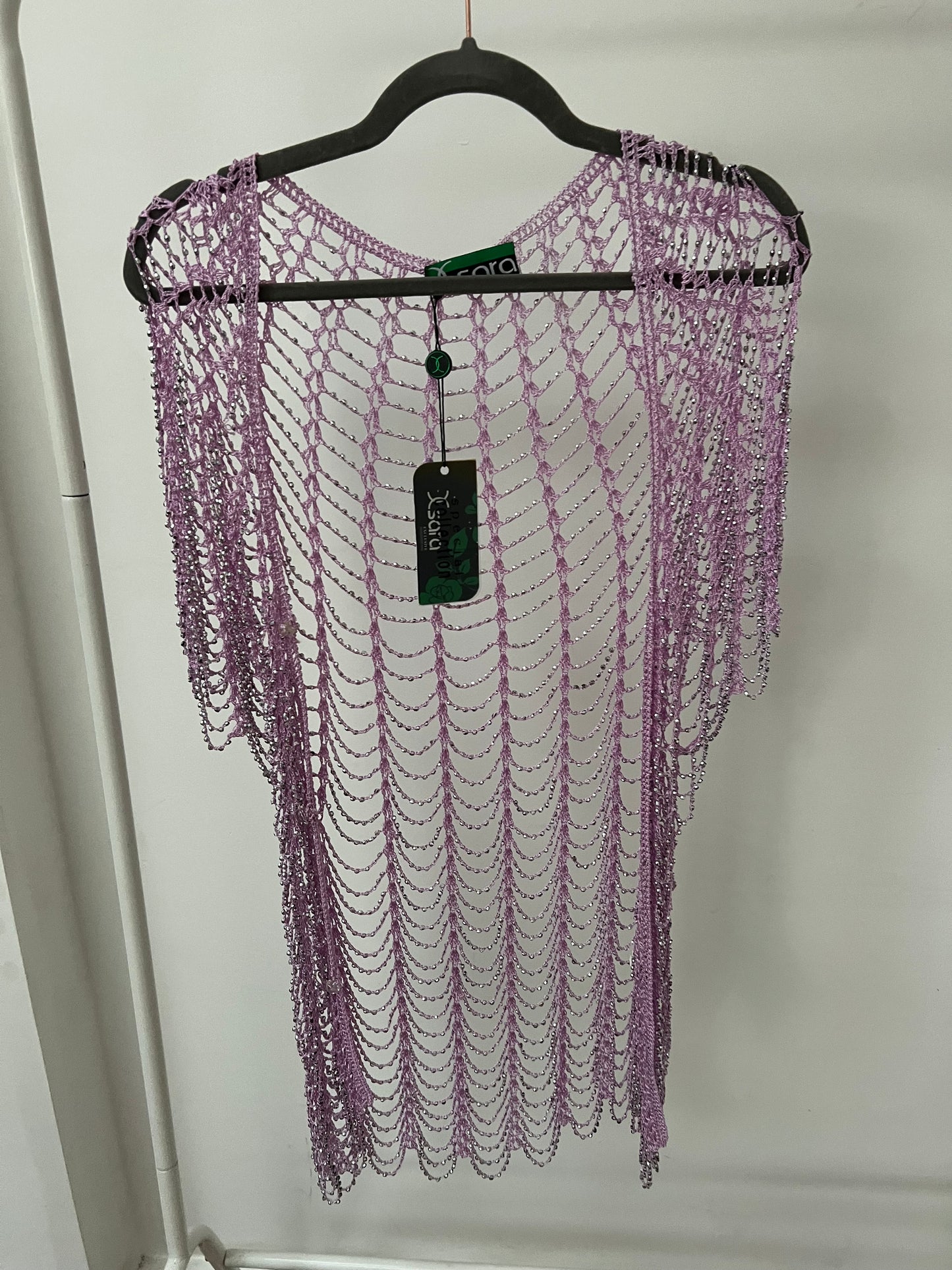 00s lilac crochet cardigan - size M/L