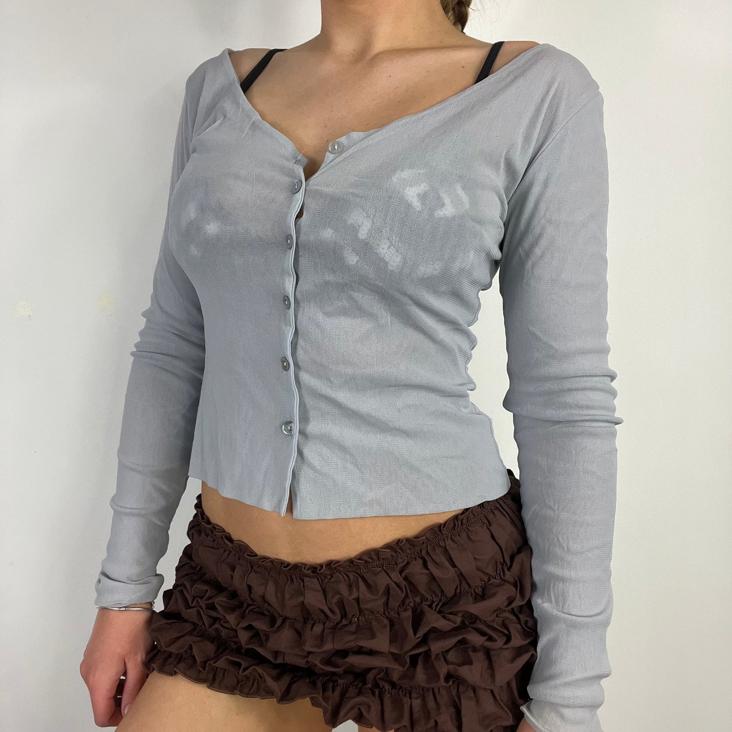 00s mesh grey cardigan - Size S