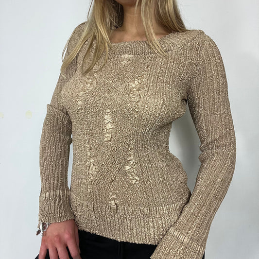 Y2K vintage knit off the shoulder top - Size S