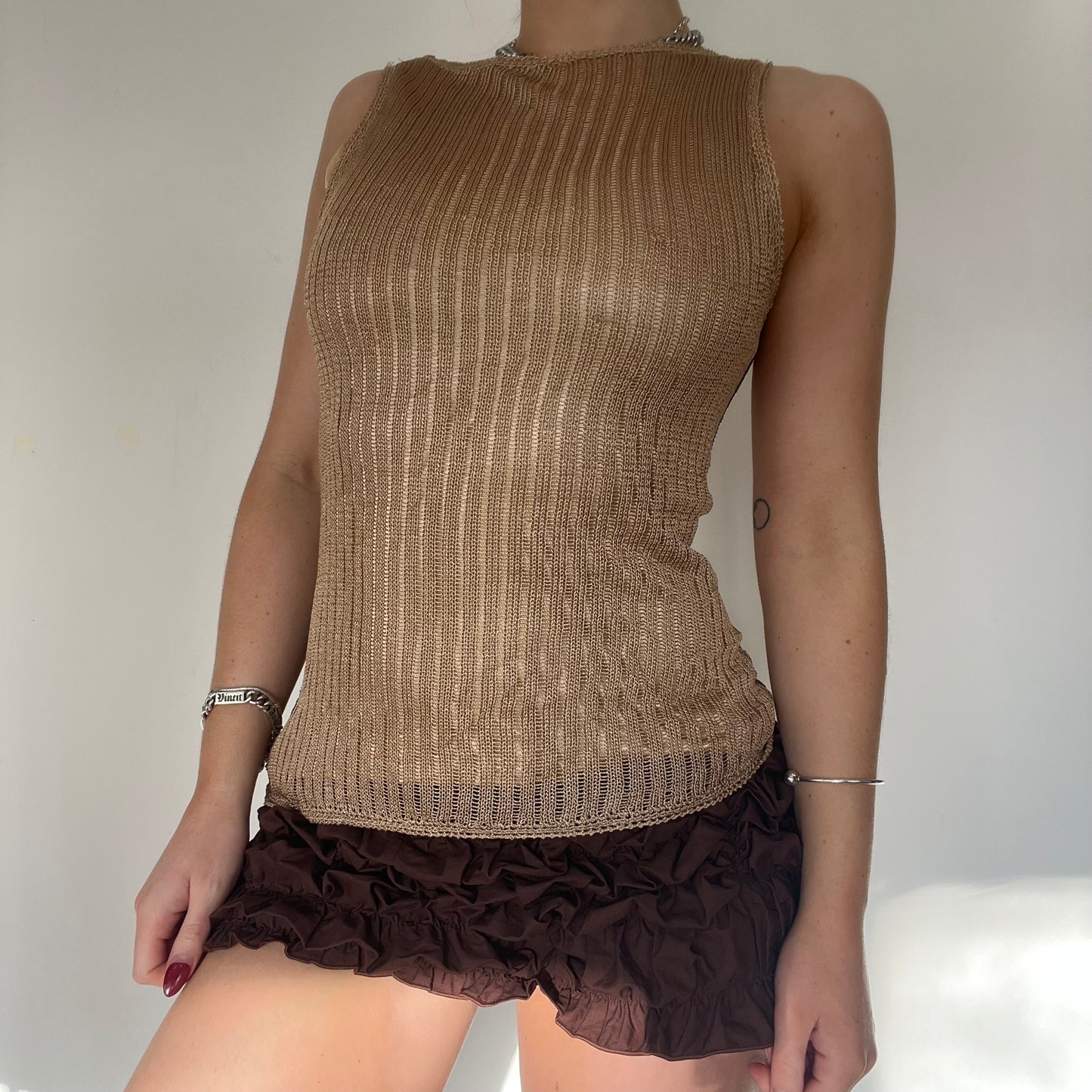 90s metallic sequin knit - Size S