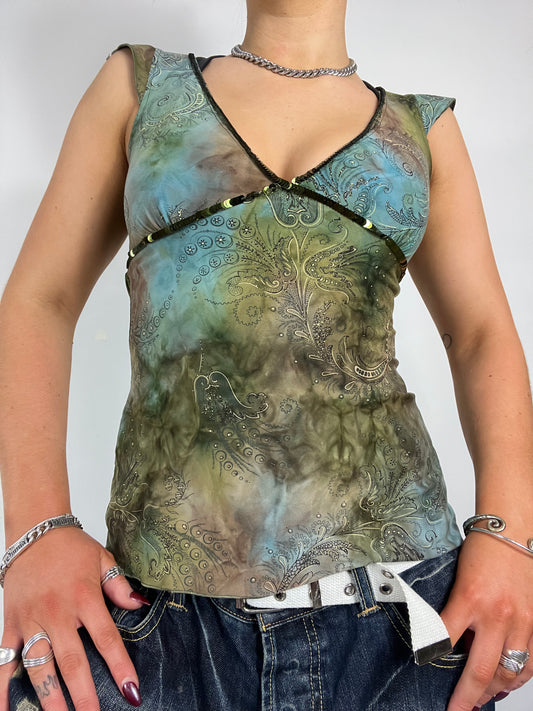 90s sequin multi coloured top
