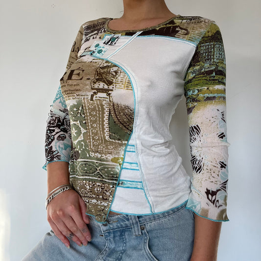 Y2K graphic print long sleeve top - Size S/M