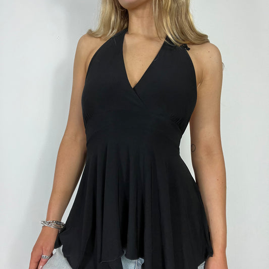 00s black backless halter top - Size S