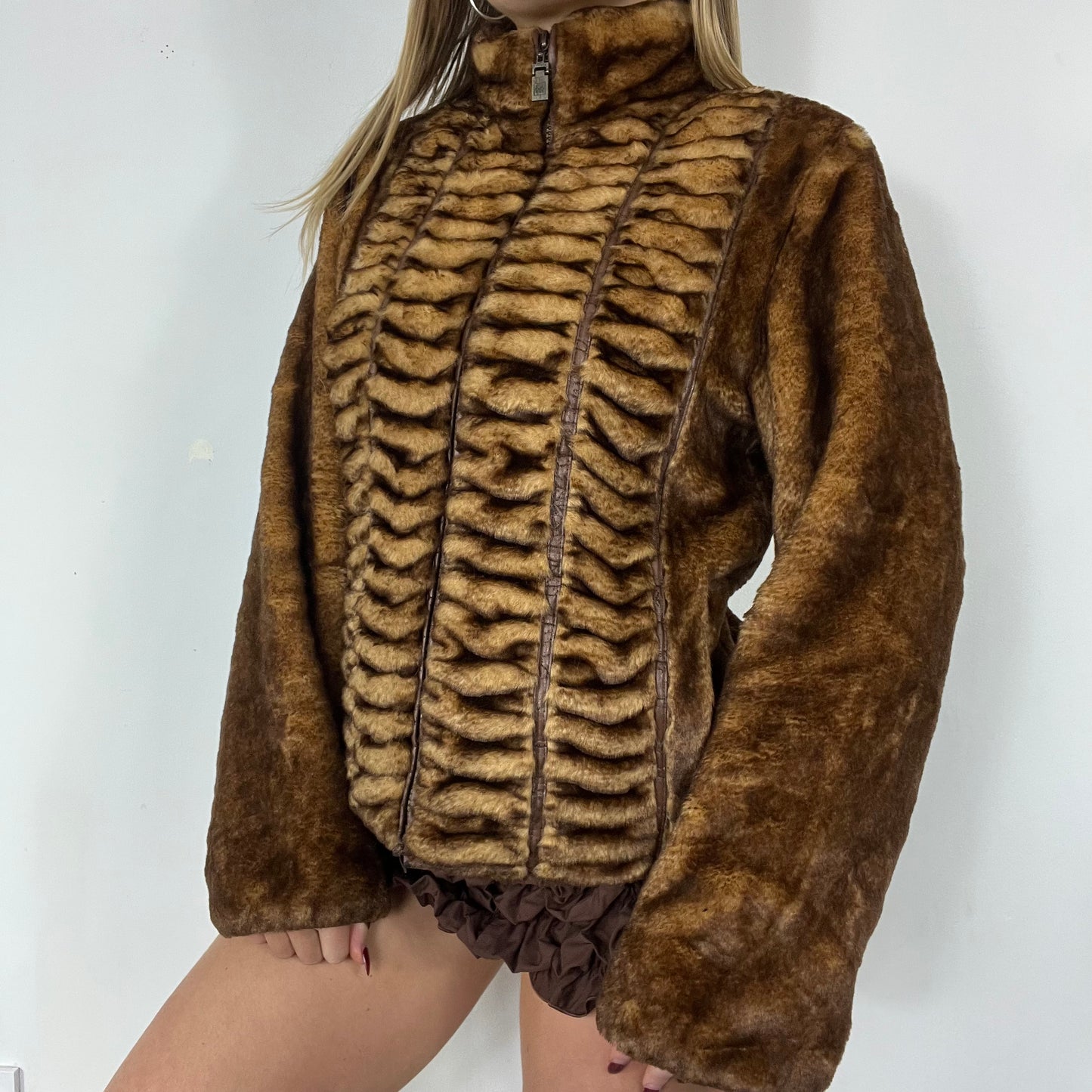 90s fur fleece jacket - Size M