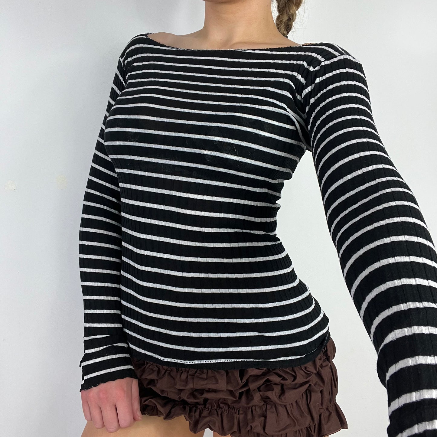 90s intimissimi stripe long sleeve top - Size S
