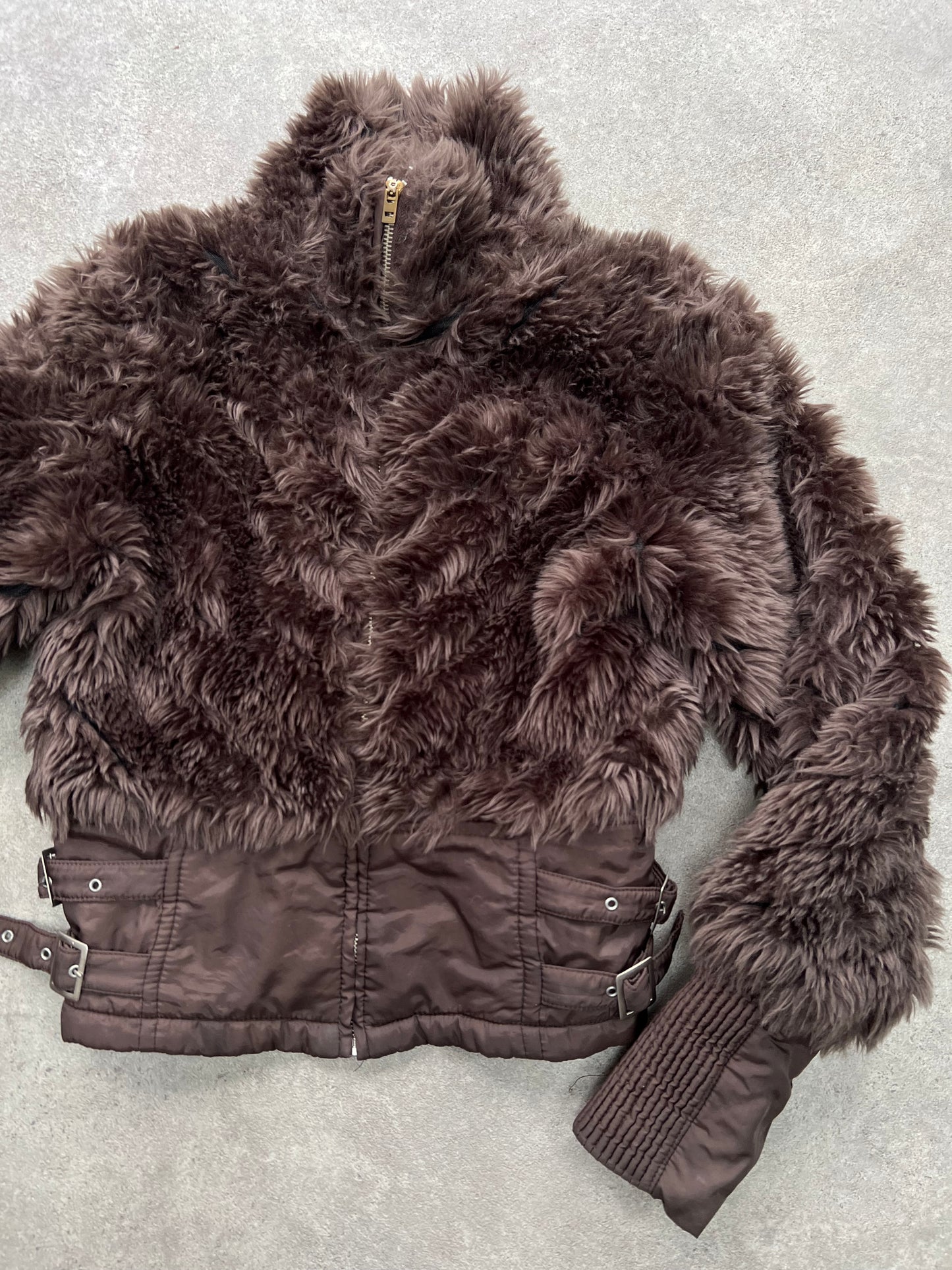 00s fur bomber jacket - Size S