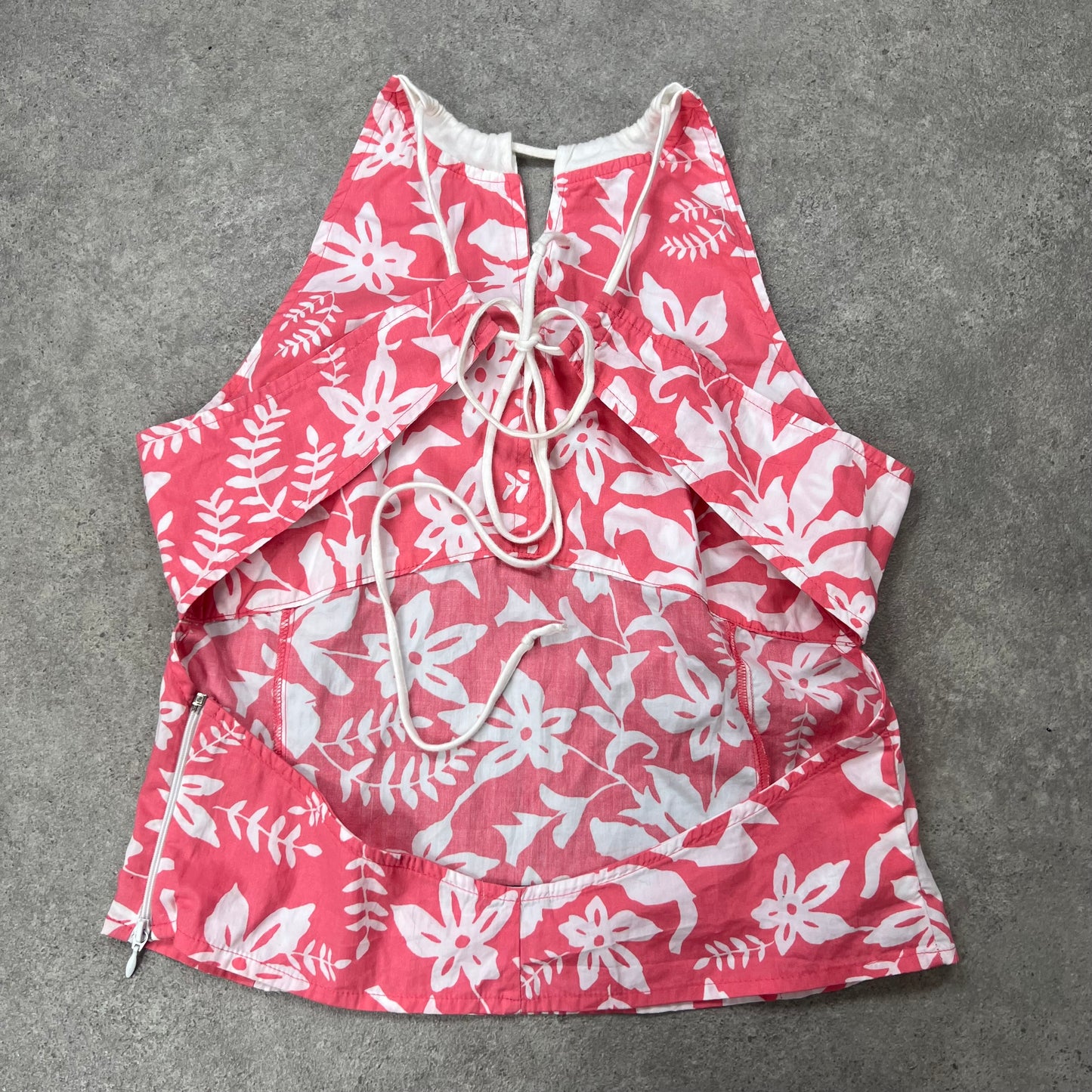 Pink print beach halter neck top