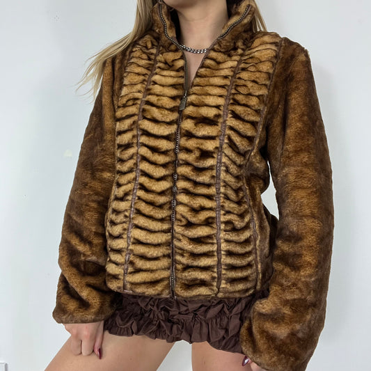 90s fur fleece jacket - Size M