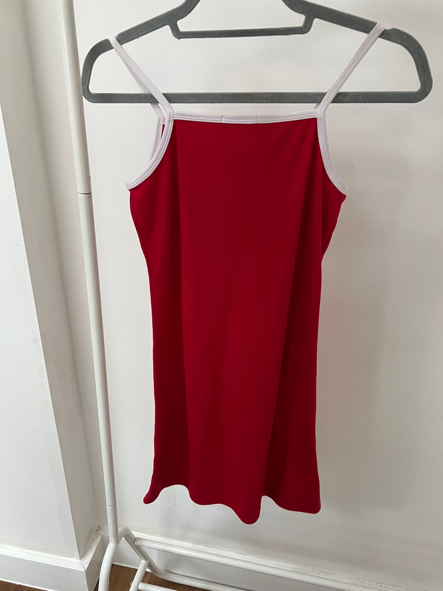 00s red graphic print dress - Size S