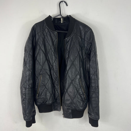 90s Leather Bomber Jacket