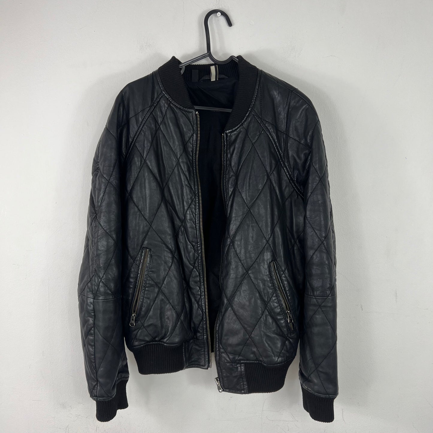 90s Leather Bomber Jacket