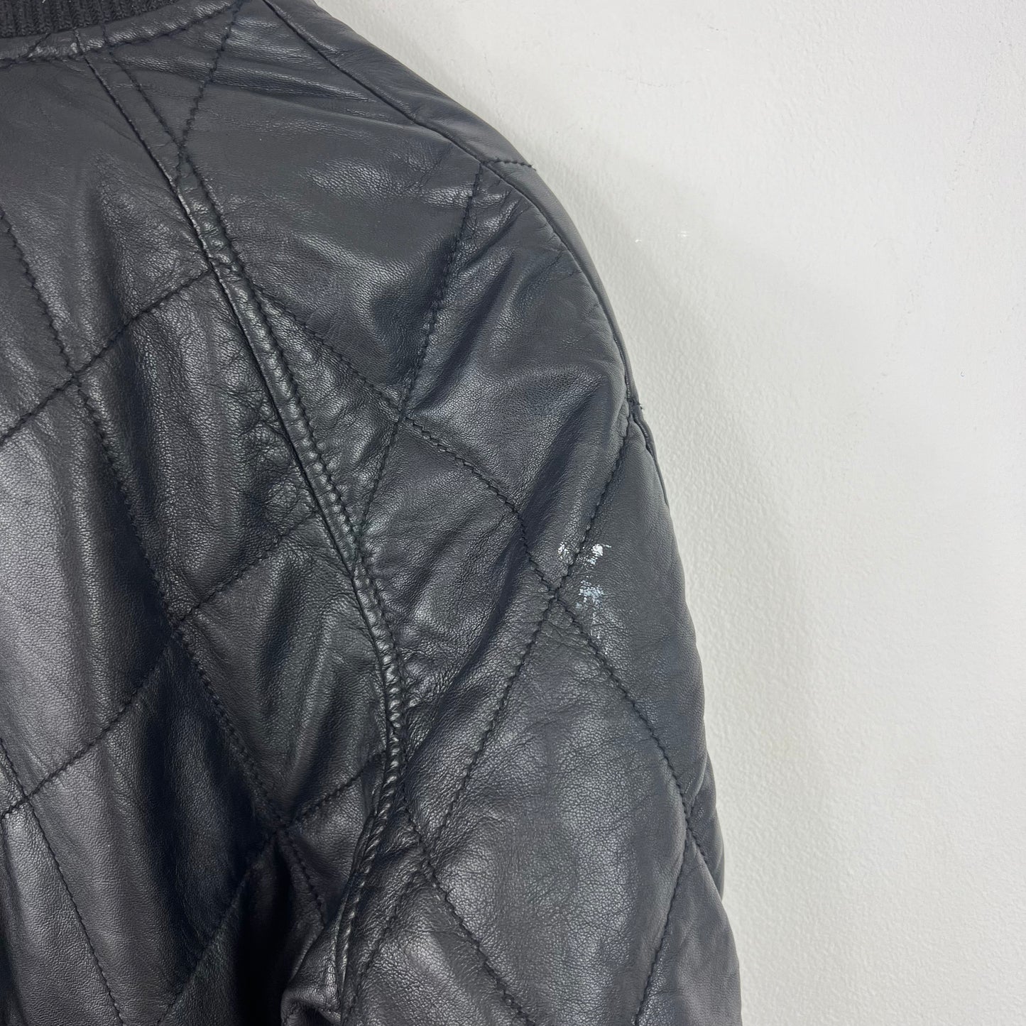 90s Leather Bomber Jacket