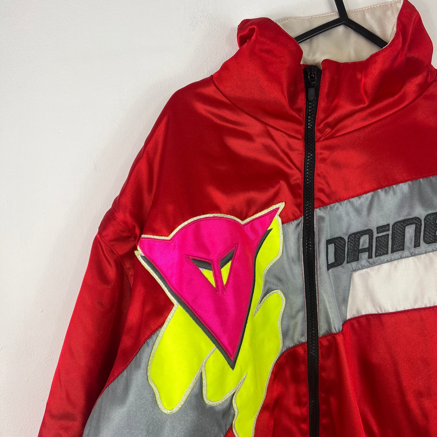 90s Red Satin Bomber Jacket