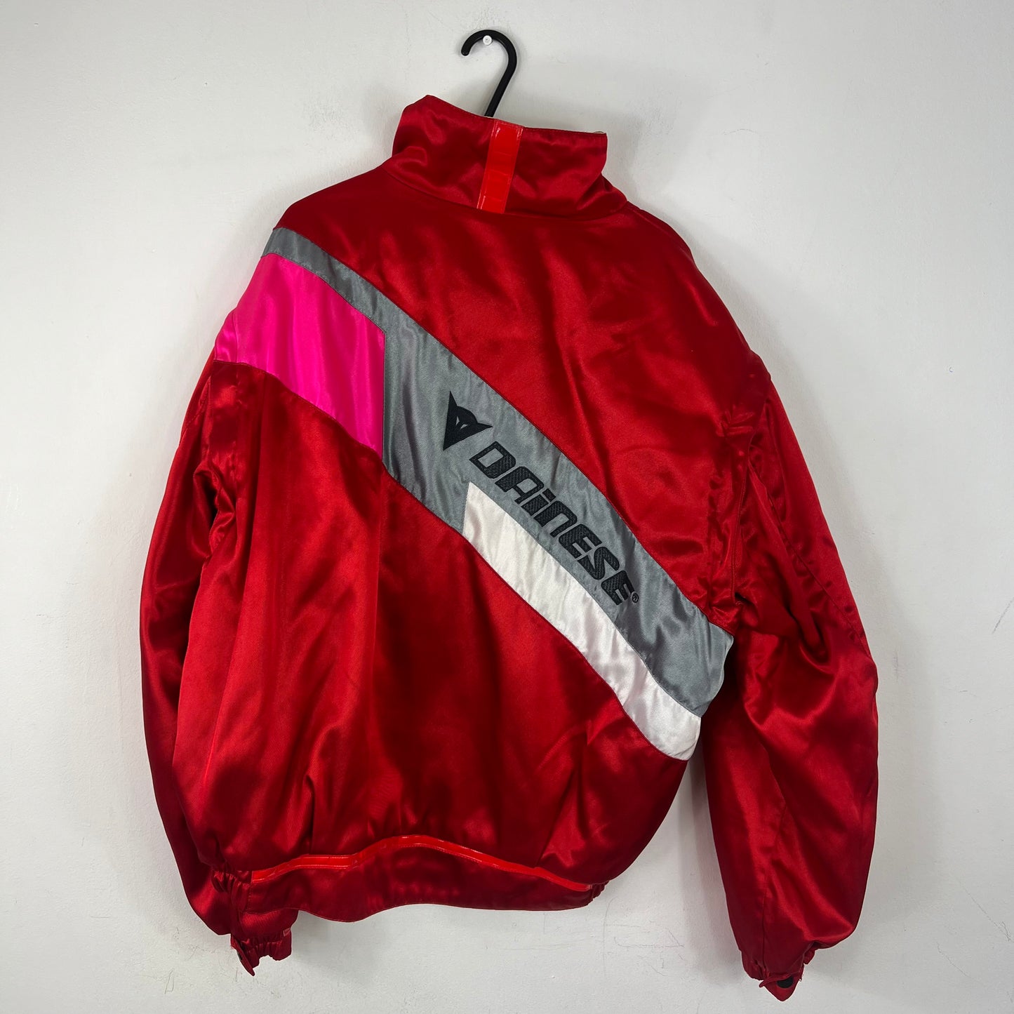 90s Red Satin Bomber Jacket