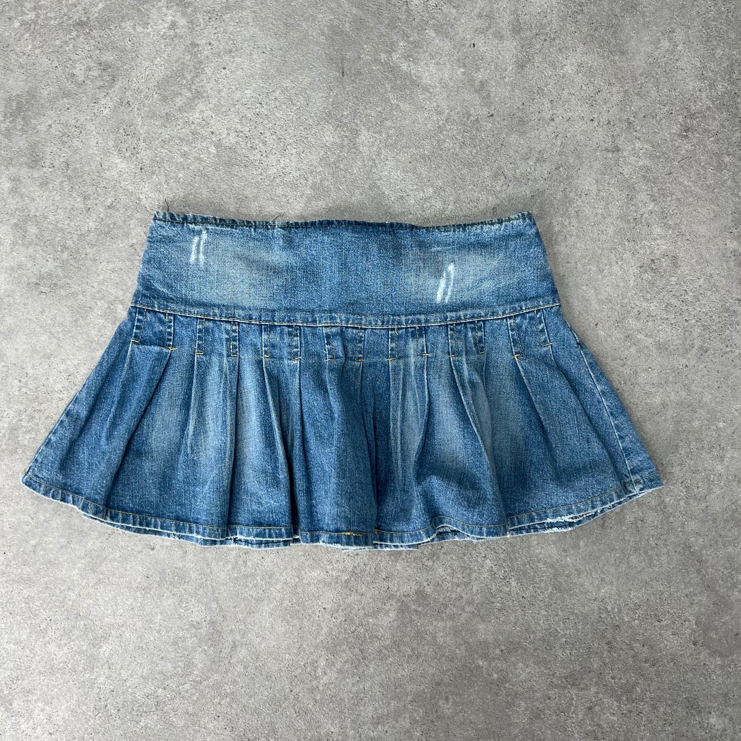 90s denim mini rara skirt in light wash denim