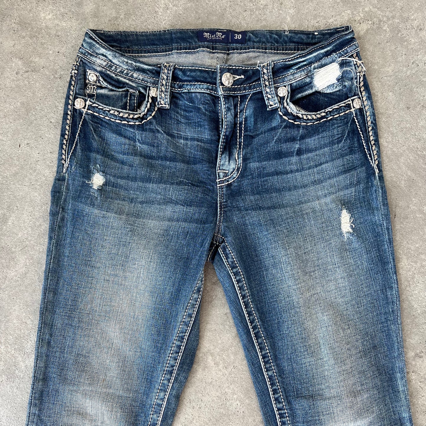 Y2K Miss Me Flared Jeans with Stitching Details