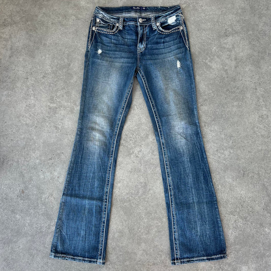 Y2K Miss Me Flared Jeans with Stitching Details