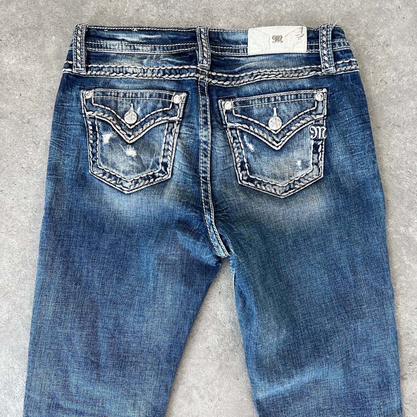 Y2K Miss Me Flared Jeans with Stitching Details