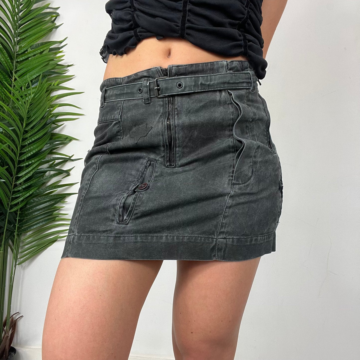 Black Washed Diesel Skirt