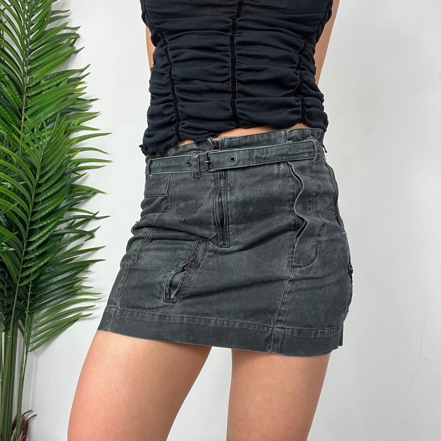 Black Washed Diesel Skirt