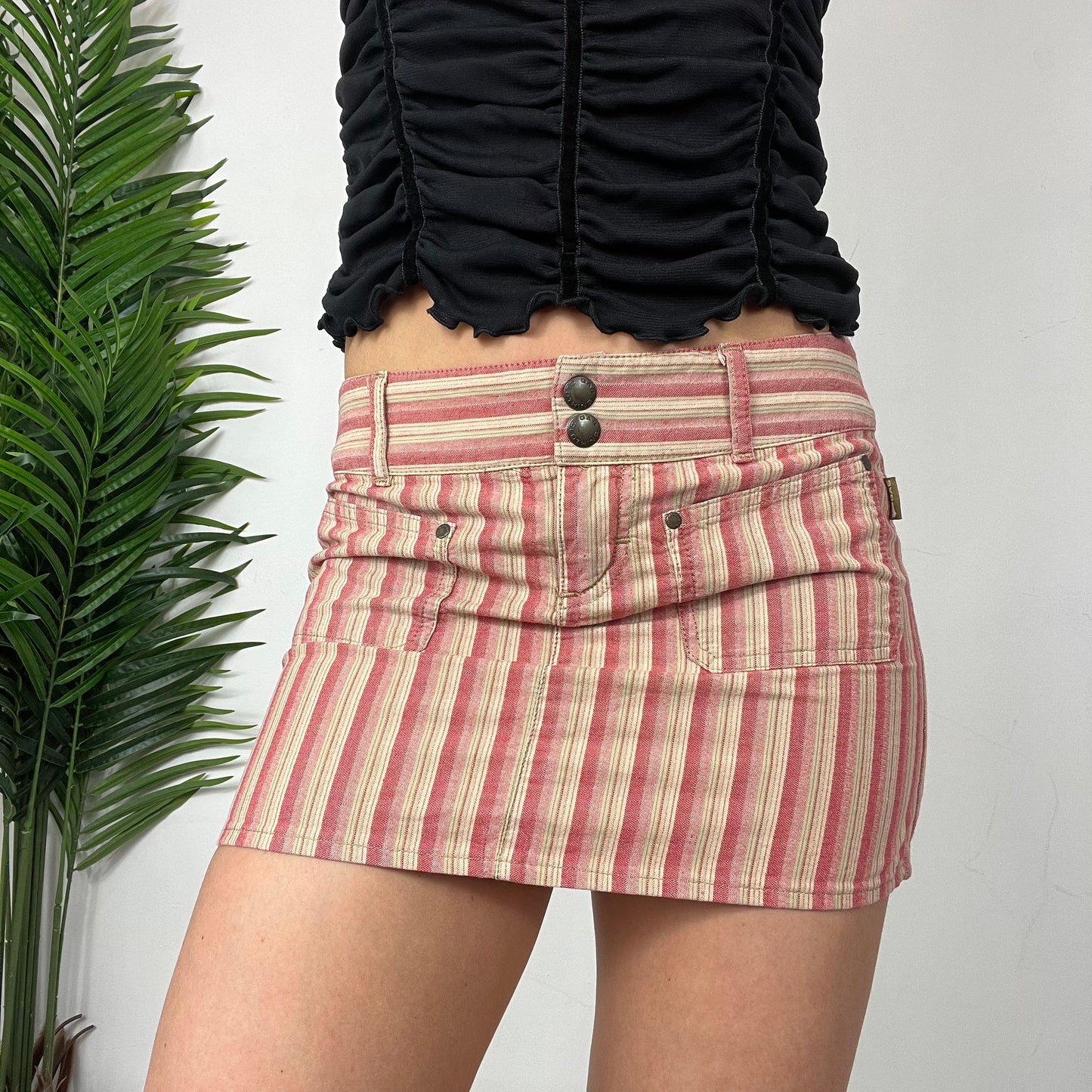 Low Rise GAS Stripe Mini Skirt