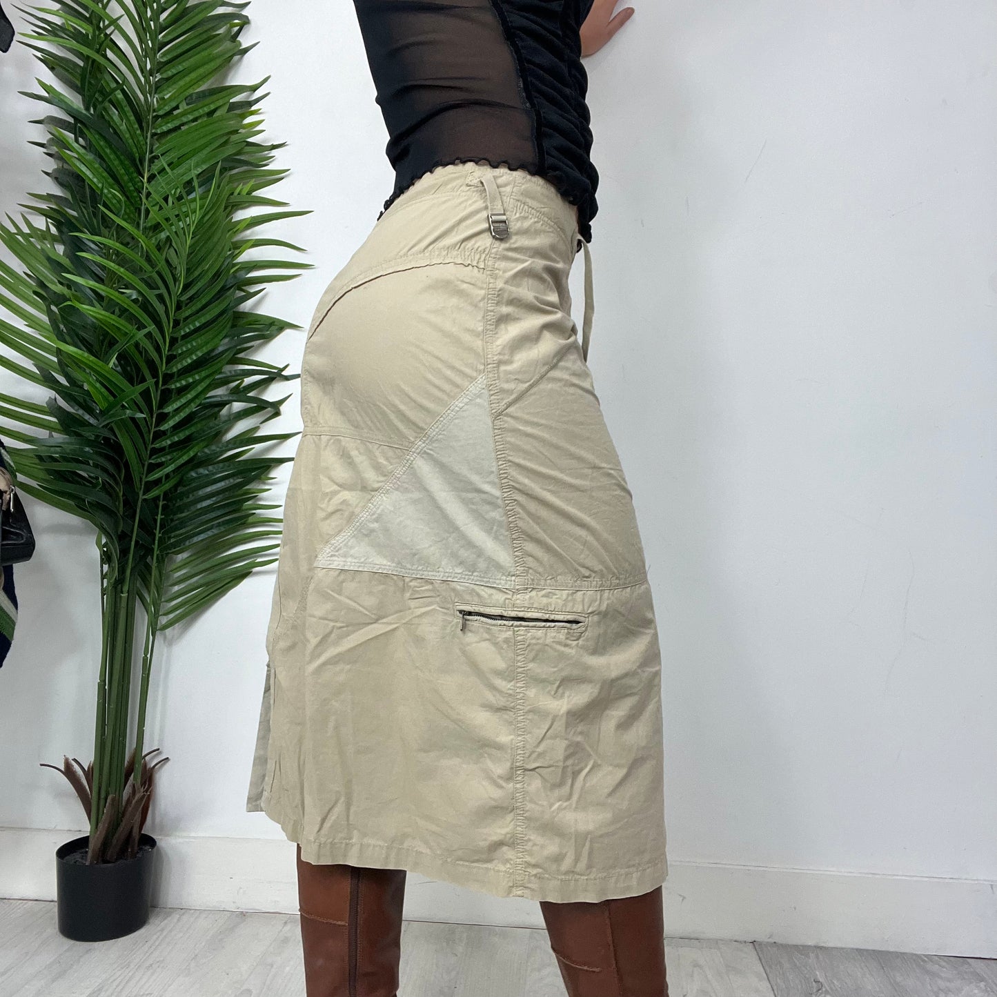 Napajiri Beige Midi Skirt