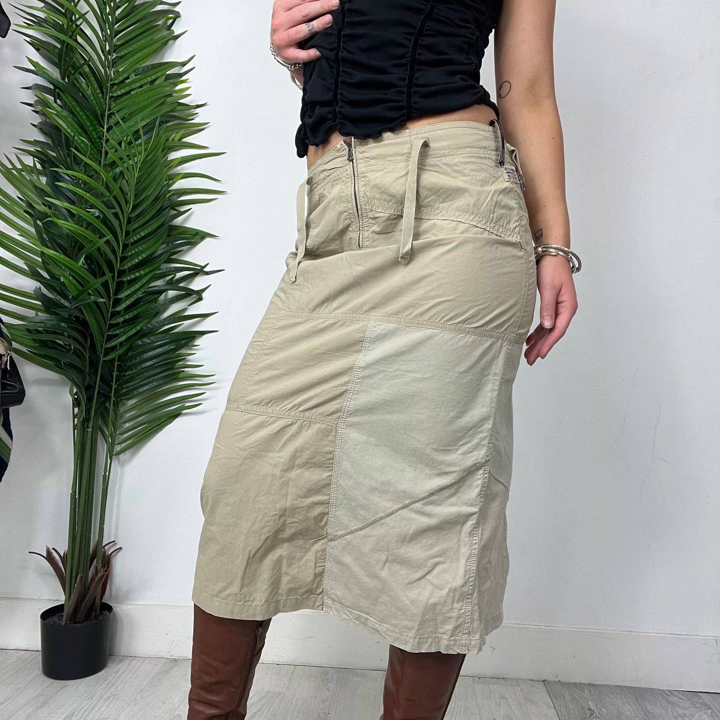 Napajiri Beige Midi Skirt