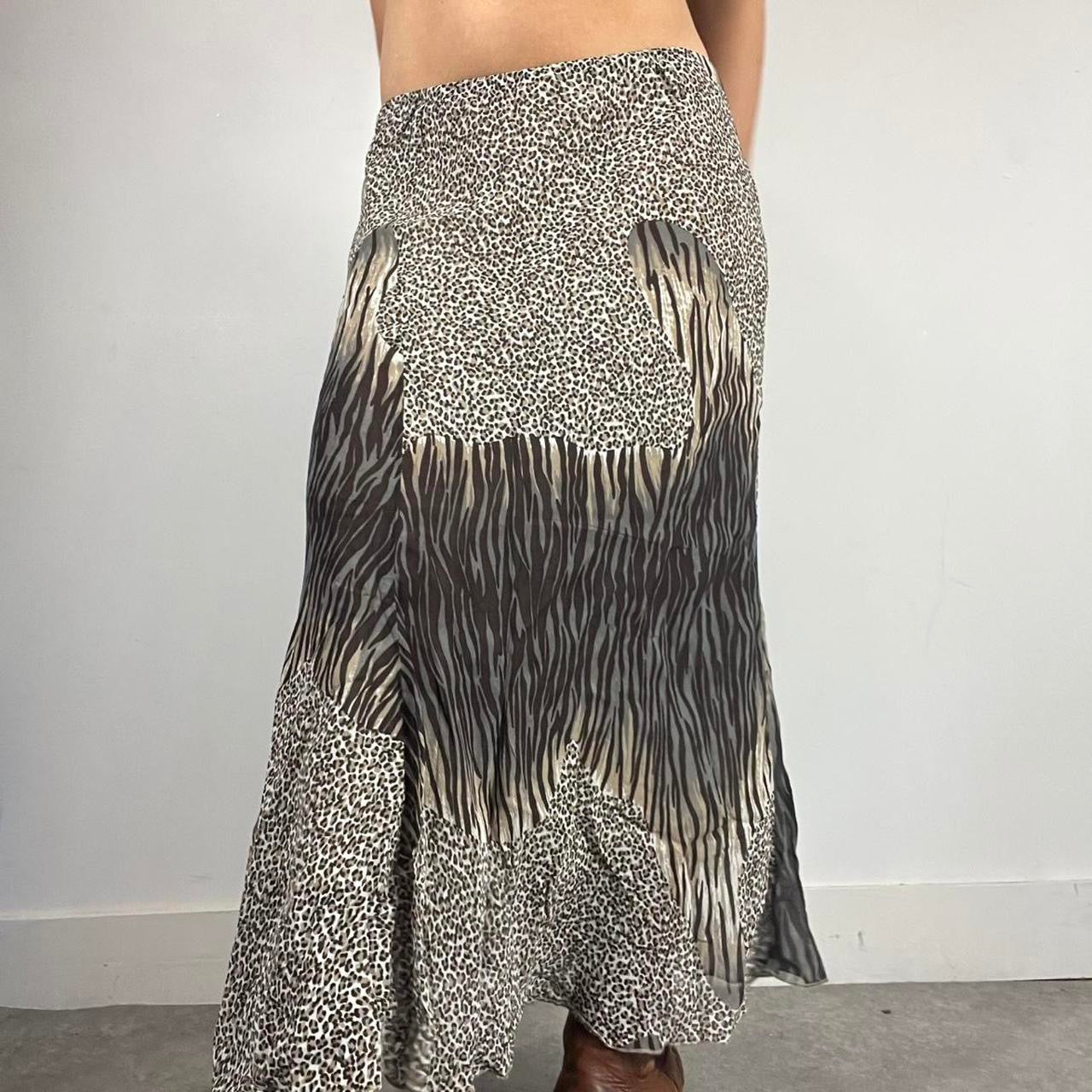 90s animal print long maxi skirt