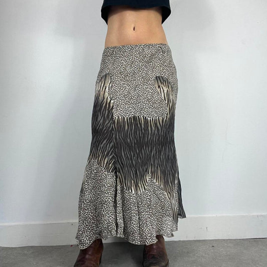 90s animal print long maxi skirt