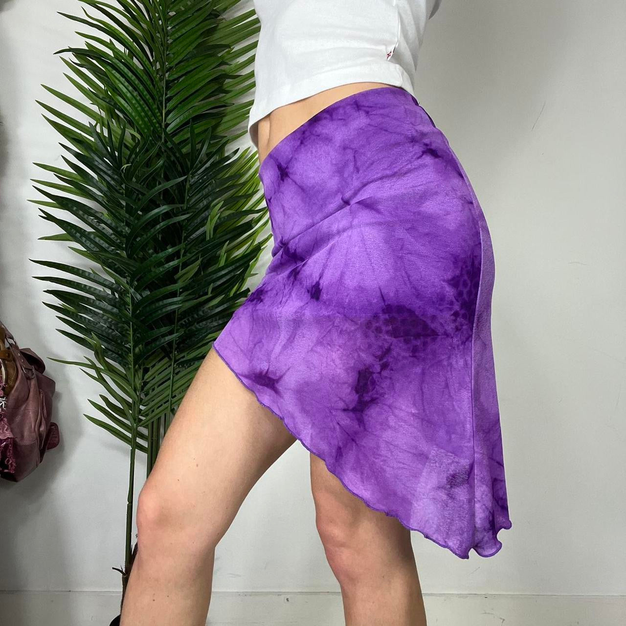 90s mesh asymmetrical skirt