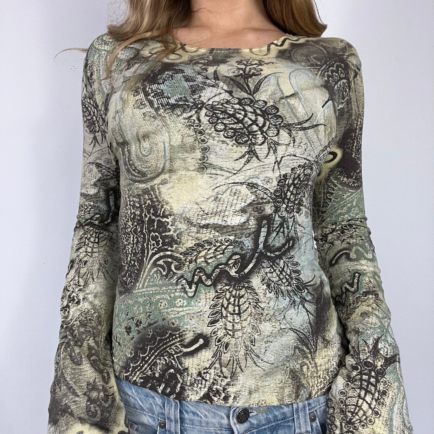 00s vintage graphic long sleeve top - Size S