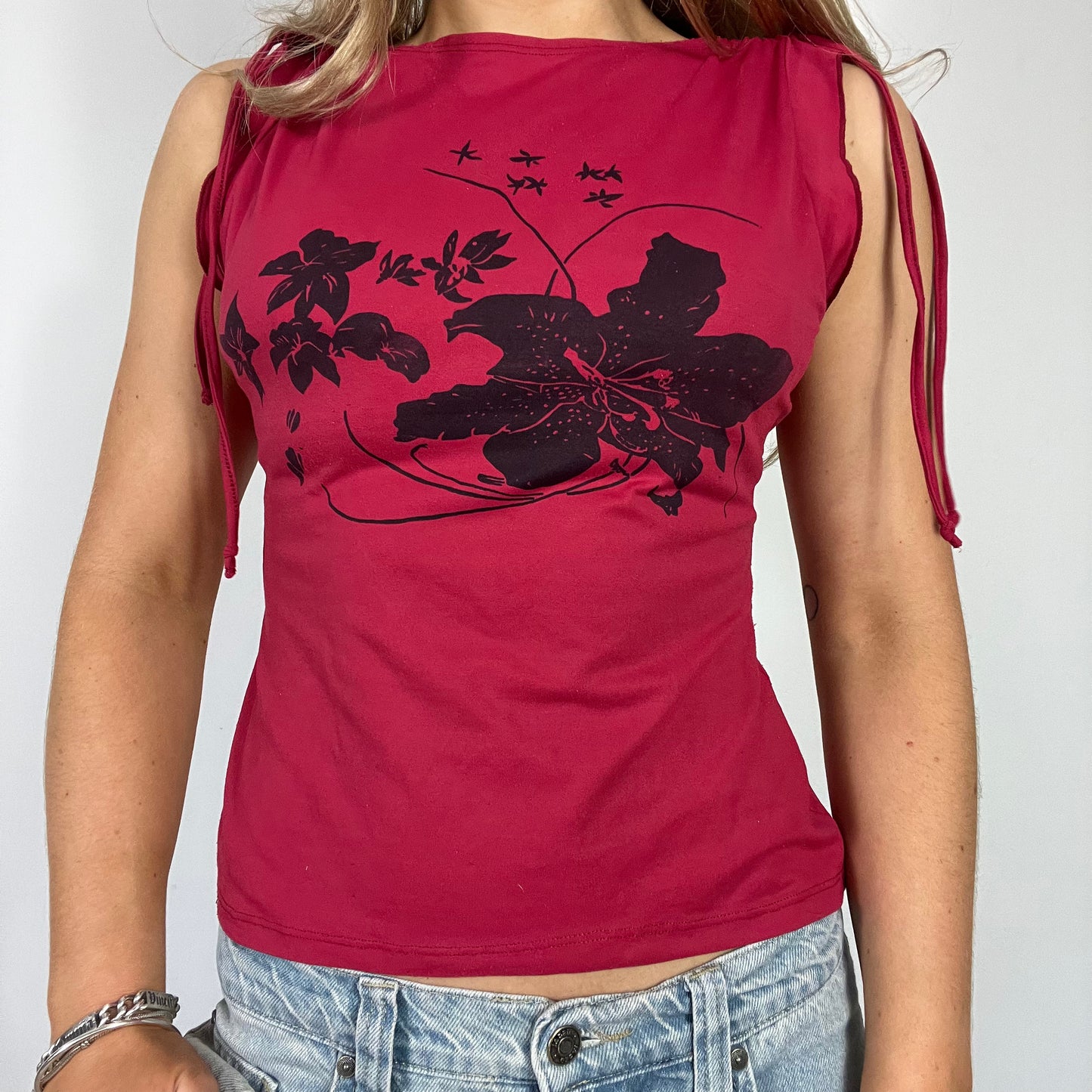 00s vintage graphic print vest top - Size S