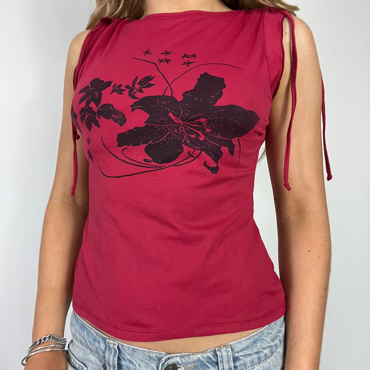 00s vintage graphic print vest top - Size S