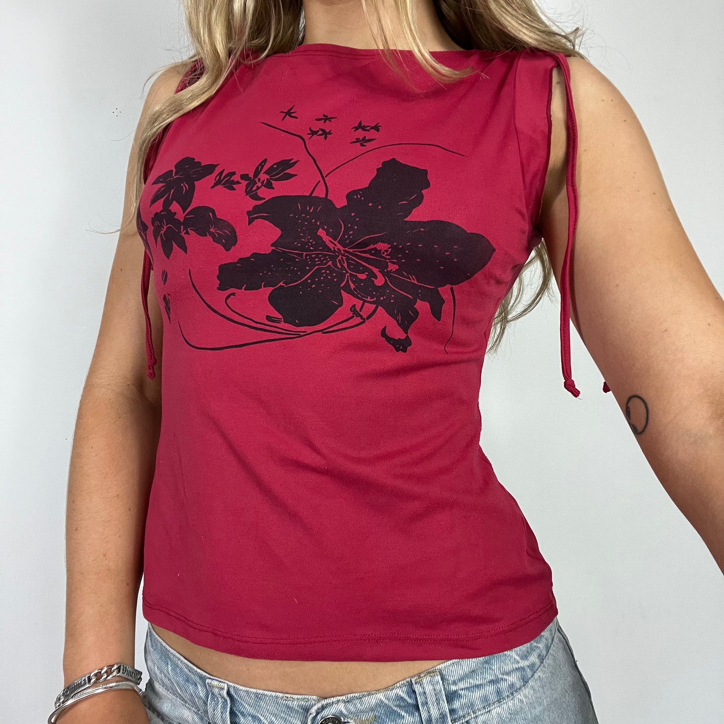 00s vintage graphic print vest top - Size S