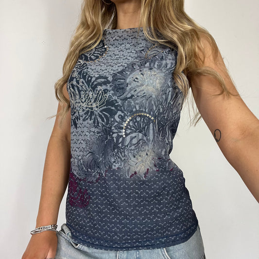 00s vintage Mexx mesh graphic vest top - Size M