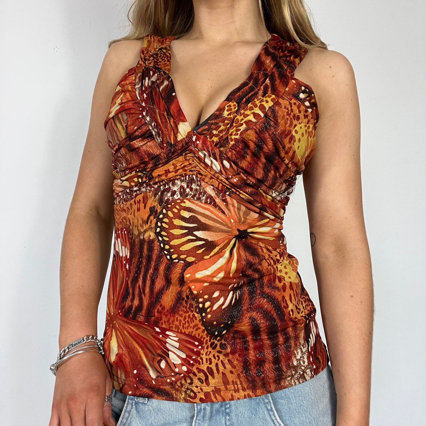 00s vintage Xanaka red tie top - Size S