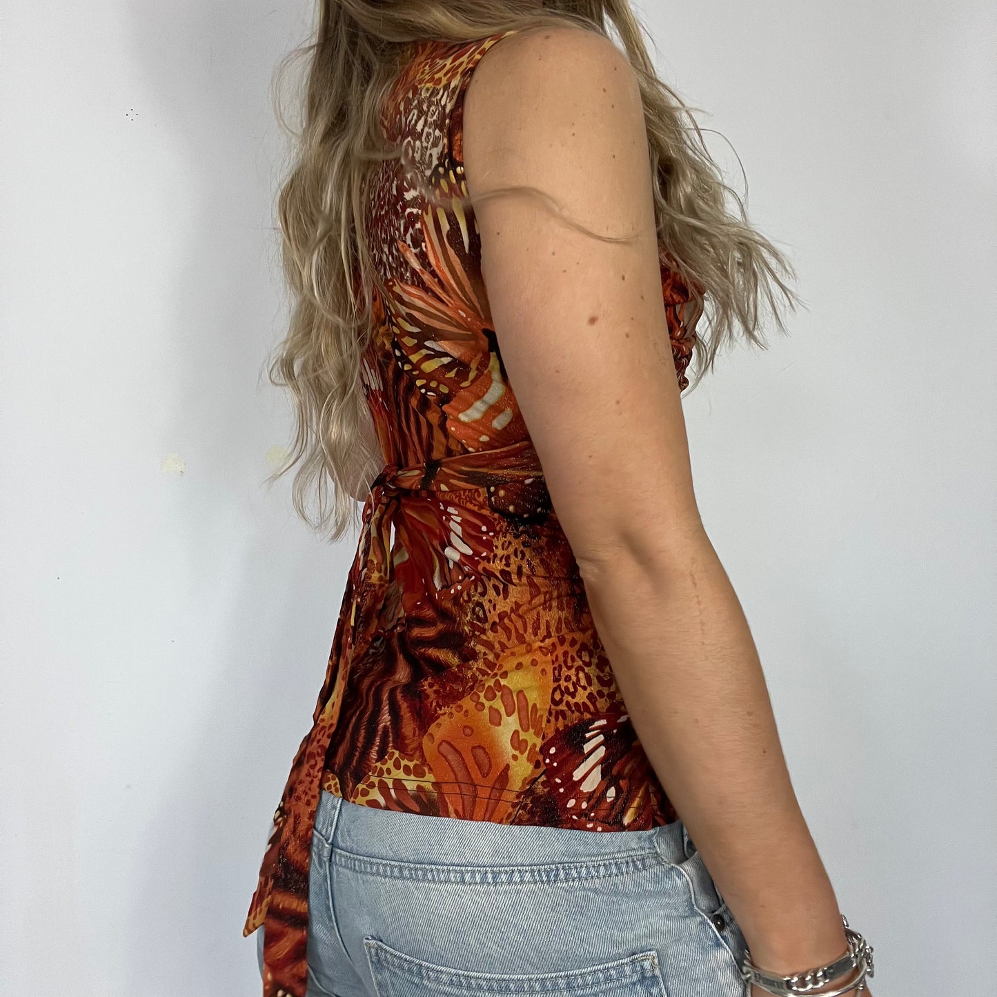 00s vintage Xanaka red tie top - Size S