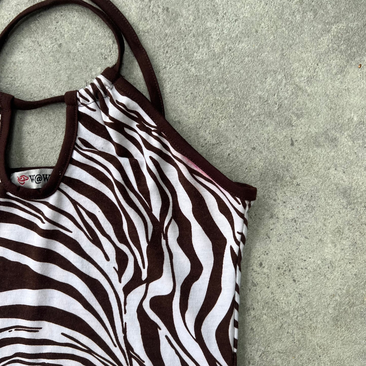 Zebra halter neck strappy vest