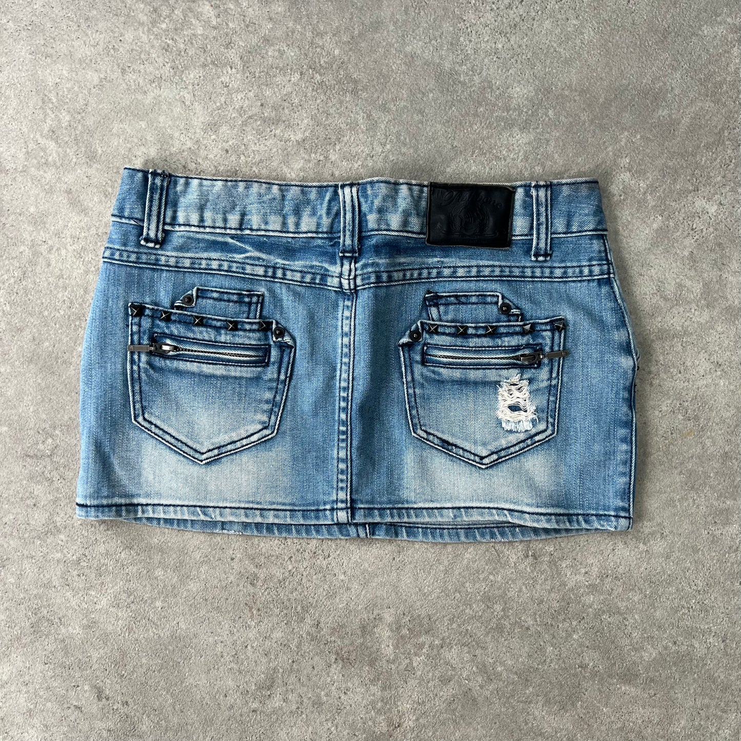 FISHBONE denim micro mini skirt