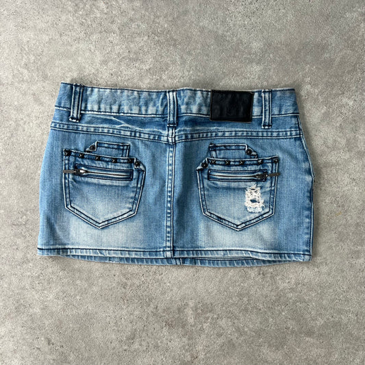 FISHBONE denim micro mini skirt