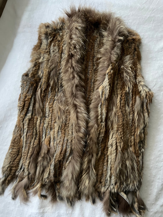 90s boho tassle fur gilet - Size M
